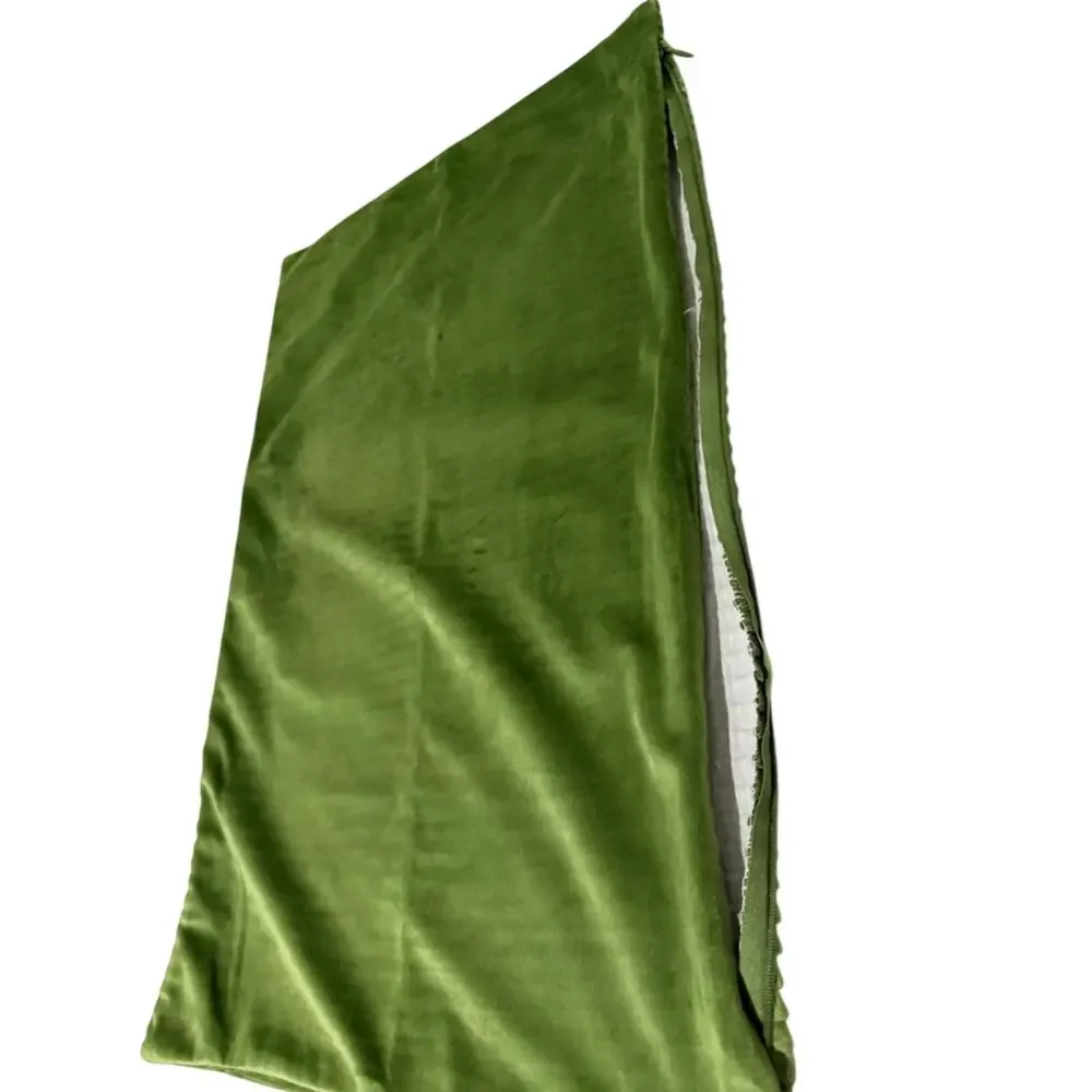 Lillian August Home Ribbed Velvet 15x22 Two Pillow Covers Set| Olive Green